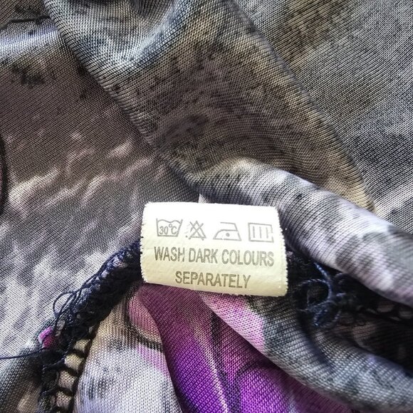 Women's Purple Floral Sleeveless Tunic Top - Picture 8 of 13